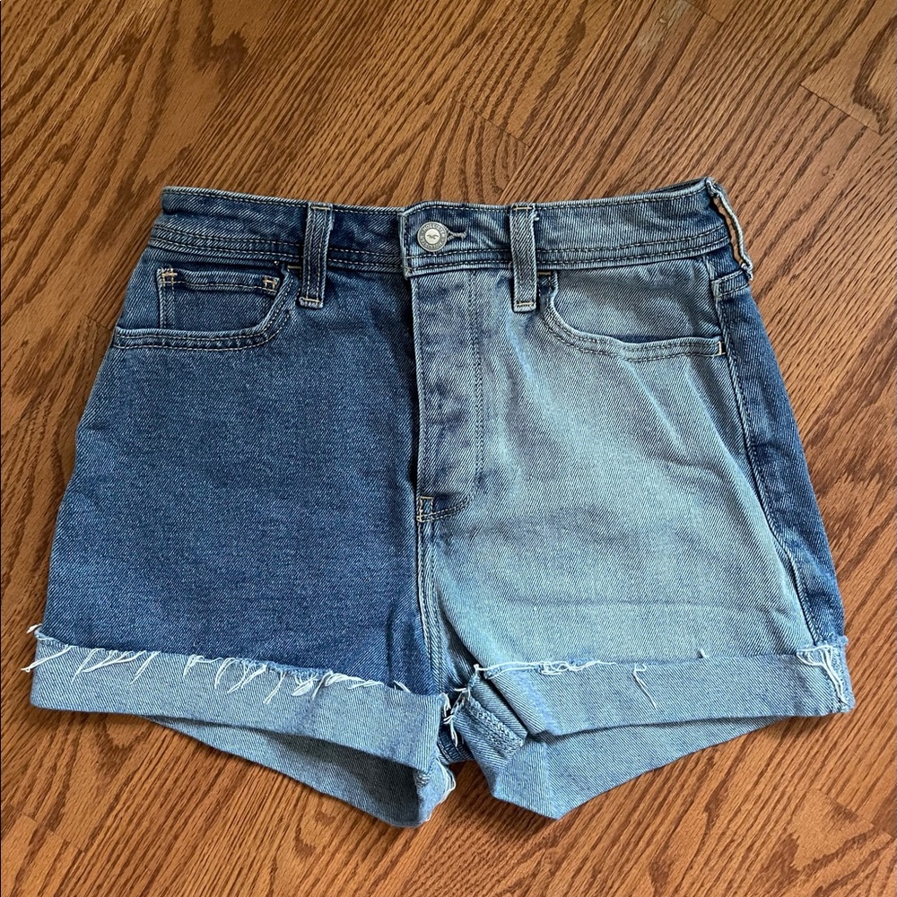 Hollister two toned high waisted jean shorts